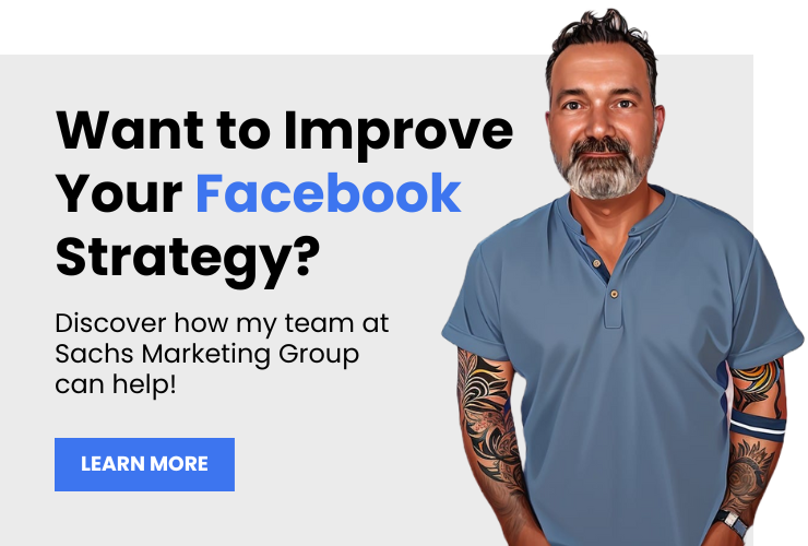 Eric Sachs with text "Want to Improve Your Facebook Strategy?"